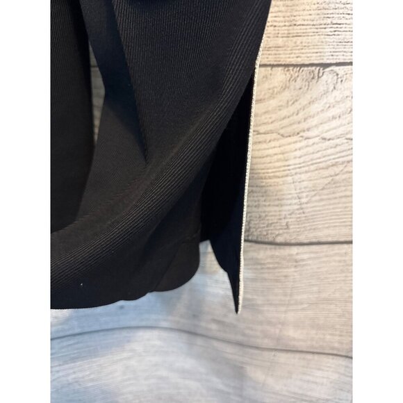 Akris Punto Mikka' Black Side-Stripe Wool Wide-Leg Trousers Size 2 - Picture 3 of 5